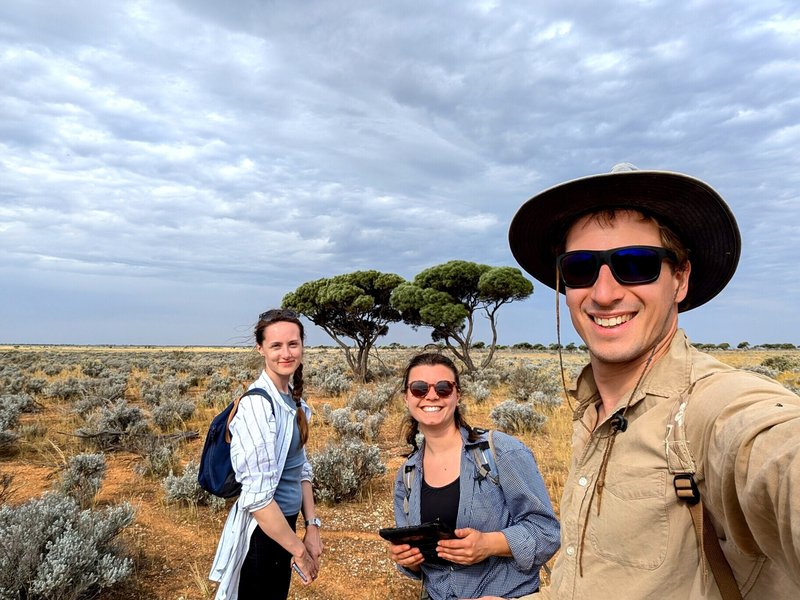 Veronika, Iona, and Hadrien field testing the beta version of the new app